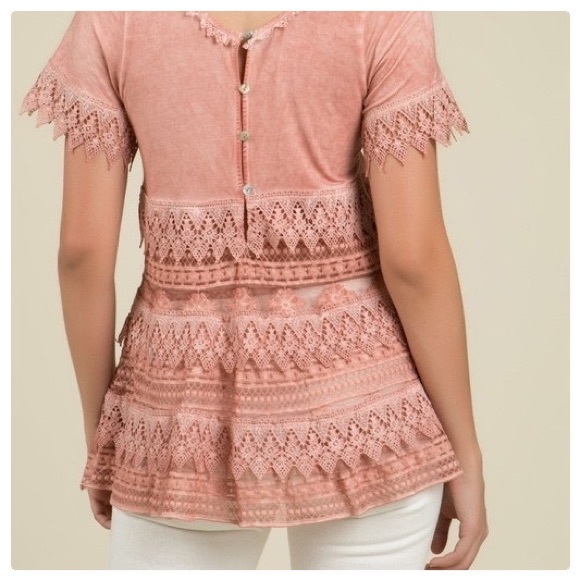 Guava Jam Boho and Lace Top - Picture 5 of 10